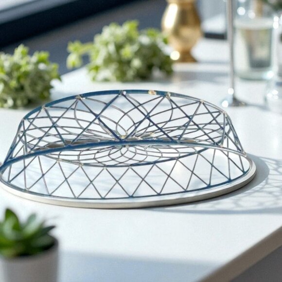 Vintage Large Round Wire Tray 15” - Picture 4 of 4